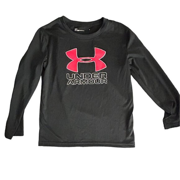 boys kids under armour black shirt size 7 - Picture 1 of 6